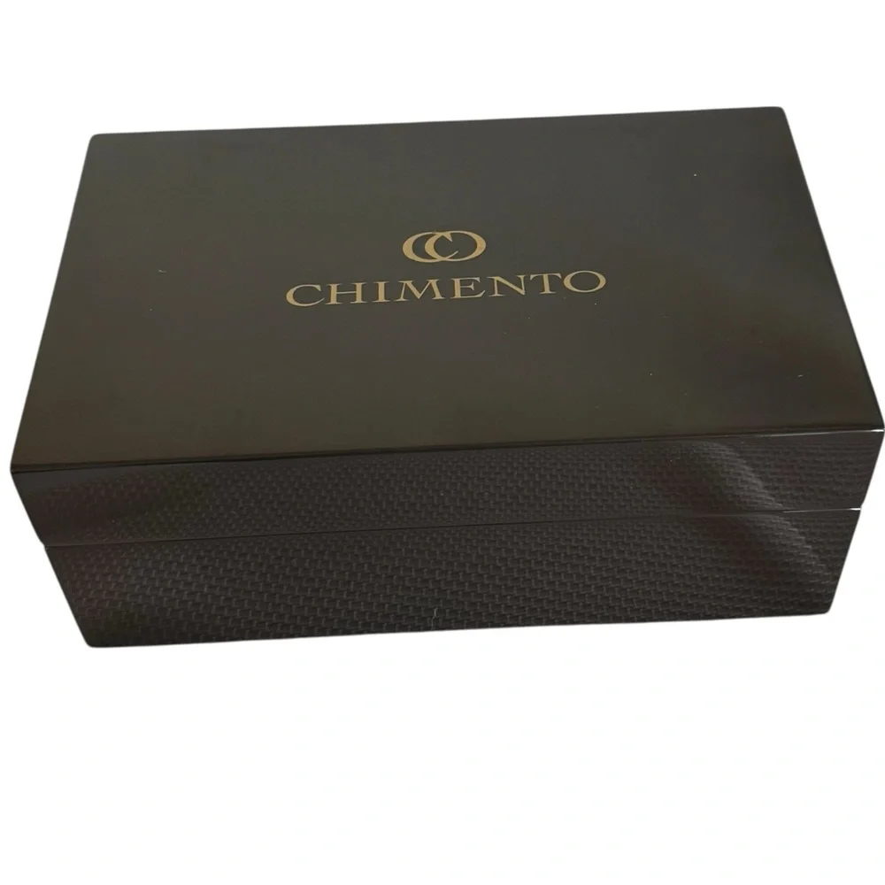 CHIMENTO Jewelry Box Multi Compartments Black Lacquered Wood 8” X 5”